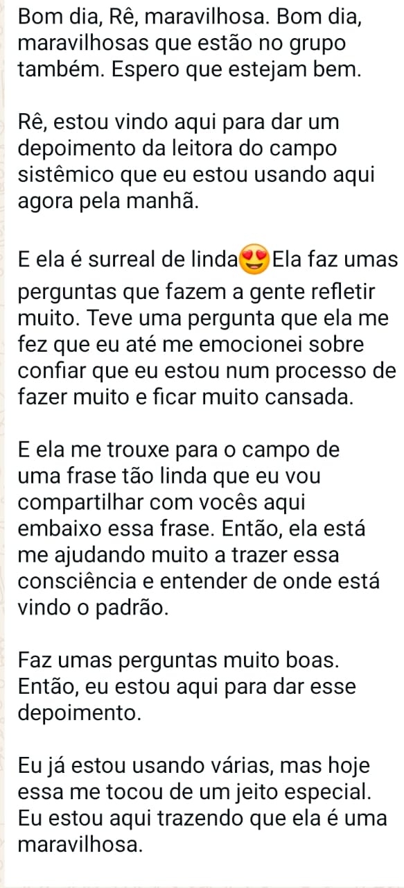 Depoimento de aluna do ecossistema