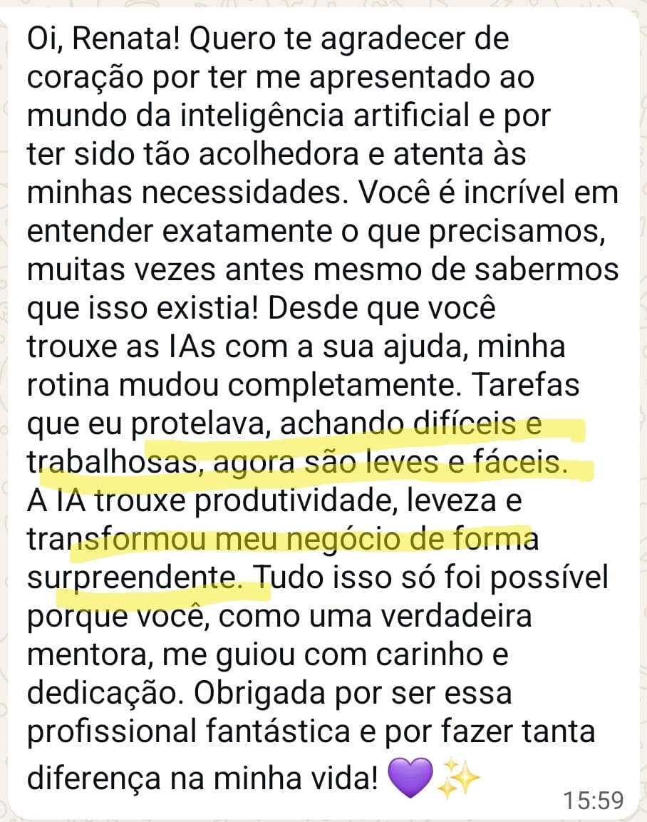 Depoimento de aluna do ecossistema