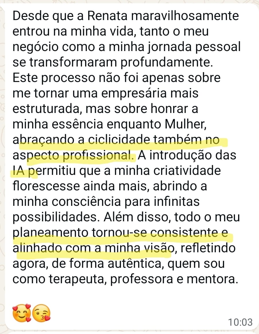 Print do depoimento de Alexandra Amaro