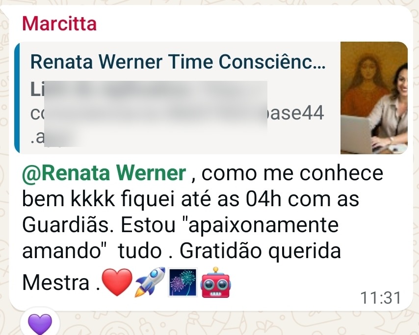 Depoimento de aluna do ecossistema